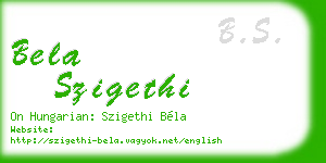 bela szigethi business card